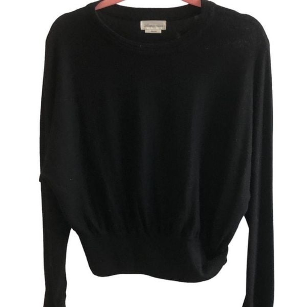 Lovers + Friends Black Wool Blend Knit Dolman Sleeve Sweater‎ Size Large